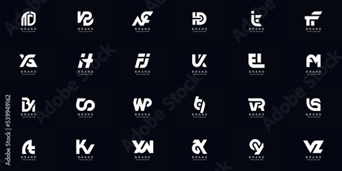 Collection full set abstract combine letter a - z monogram logo design photo