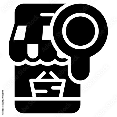 search online shop store putchase solid glyph icon photo