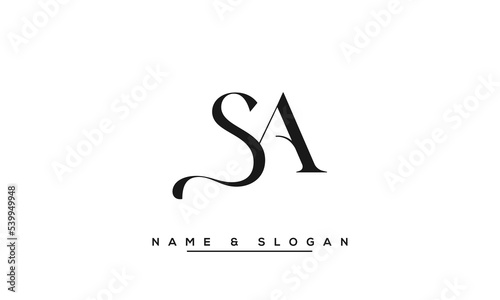 SA,  AS,  S,  A   Abstract  Letters  Logo  Monogram