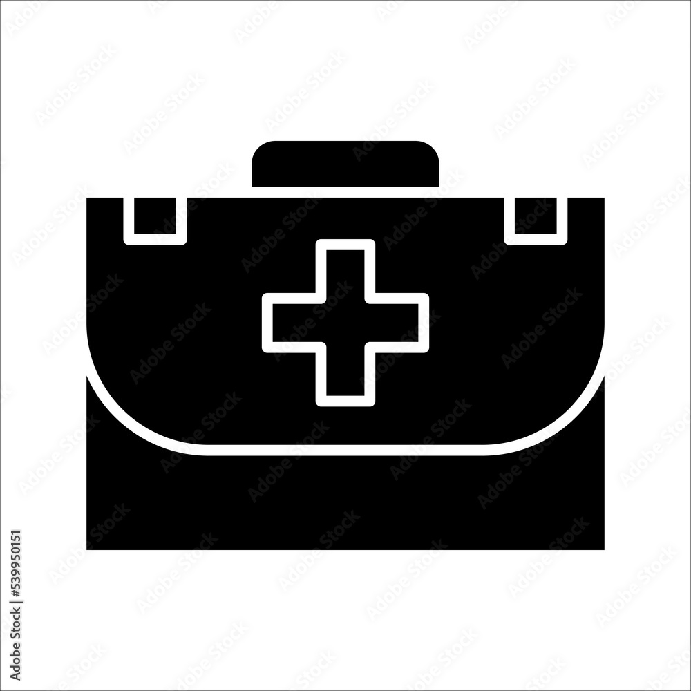 First aid box icon vector, on white background. First aid box icon vector, on white background.