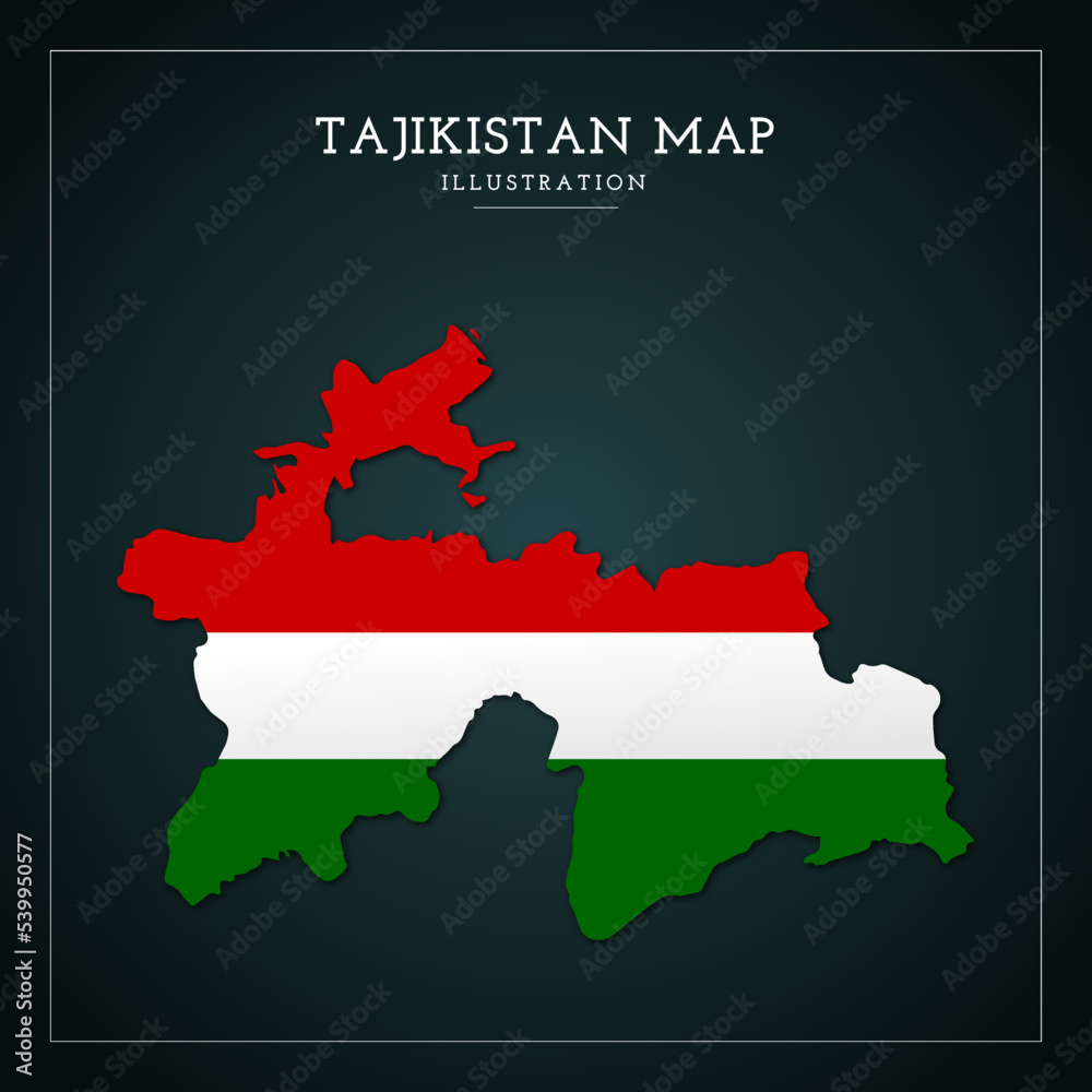3D Tajikistan Map Vector Illustration	