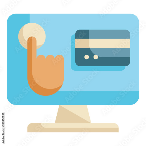 online credit transfers payment shopping flat style icon