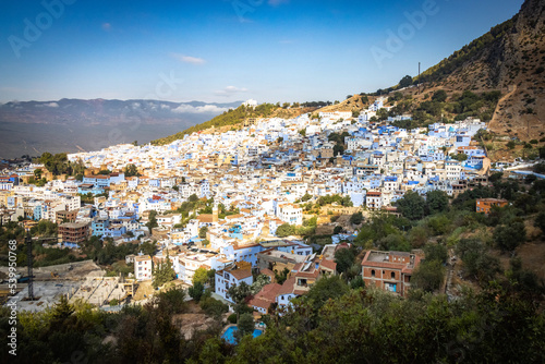 panorama over Chefchaouen, blue city, rif mountains, morocco, north africa © Andrea Aigner
