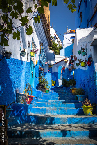 narrow street in Chefchaouen, blue, morocco, north africa © Andrea Aigner
