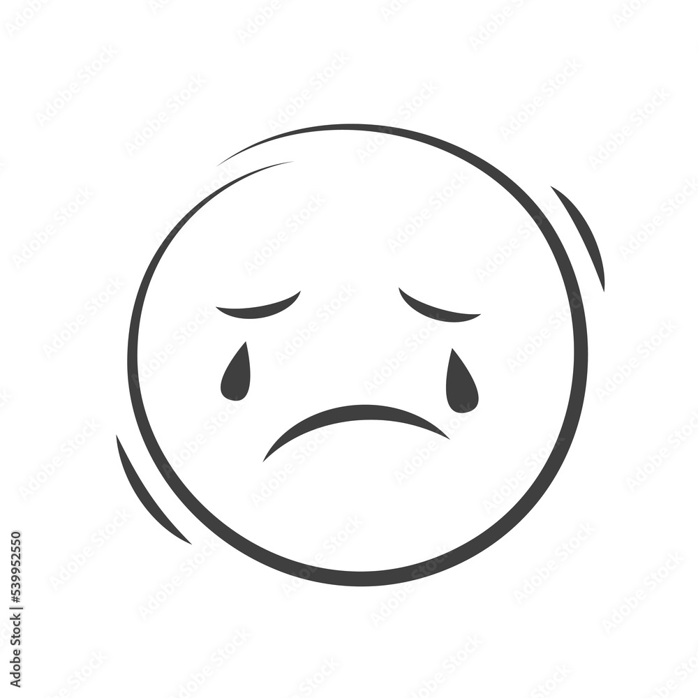 Emoji emoticon crying. Vector illustration isolated on white background. Emoji emoticon crying. Vector illustration isolated on white background.