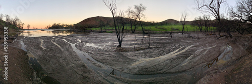 Panorama of Nicholas Flat after Woolsey Fire