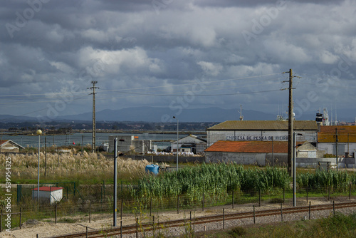 Zona portuaria de Aveiro, Gafanha da Nazaré,  municipio de Ilhavo, vista parcial, Aveiro portugal. 20 de outubro de 2022. photo