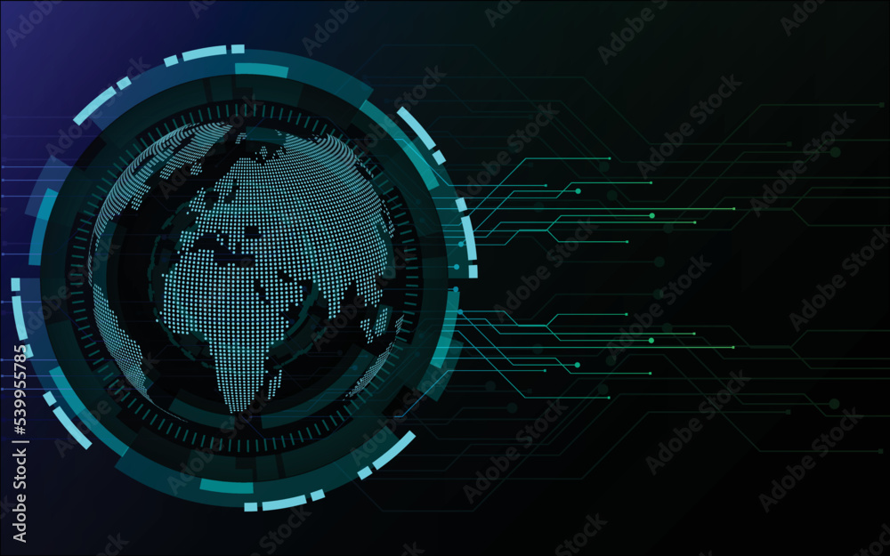 Obraz premium Abstract circuit board futuristic technology processing background. vector illustration