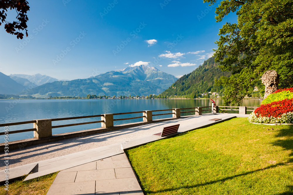 walk by Zell am See lake, Salzburgeland, Austria