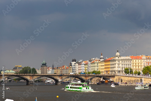 view of  Prague with Vltava river, Czech Republic photo