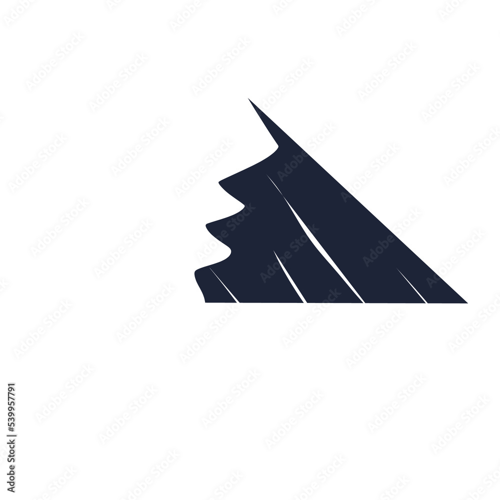 Illustration of a towering mountain in natural colors Illustration of a towering mountain in natural colors