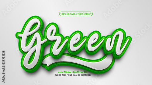 Green 3d editable premium vector text effect