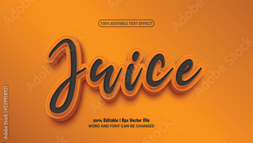 Juice 3d editable premium vector text effect