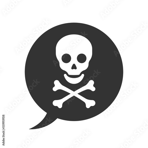 Speech bubble with skull and crossbones - vector