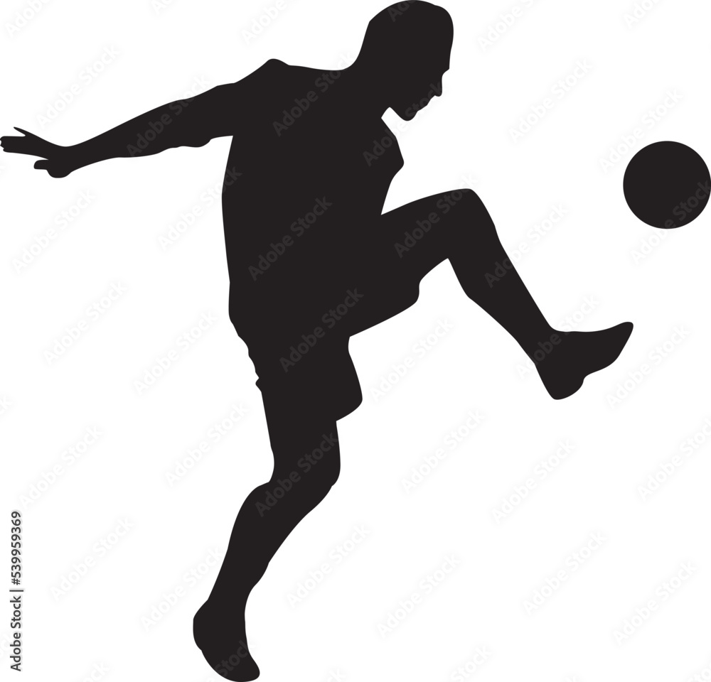 Obraz premium silhouette of people playing football soccer