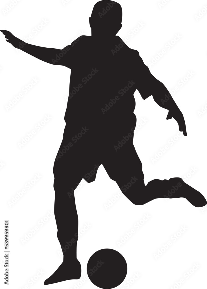 silhouette of people playing football soccer