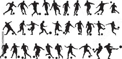silhouette of people playing football soccer