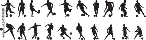 silhouette of people playing football soccer