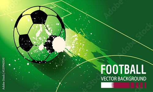 Soccer ball on blue background vector illustration. the ball on the green field, Football tournament, Soccer, cup, green field ,Design Background Template, Vector Illustration.	
Football tournament De