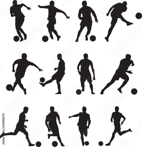 Wallpaper Mural silhouette of people playing football soccer Torontodigital.ca
