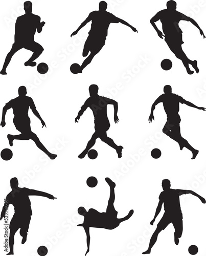 Wallpaper Mural silhouette of people playing football soccer Torontodigital.ca