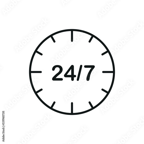 Clock face icon with 24 hour schedule