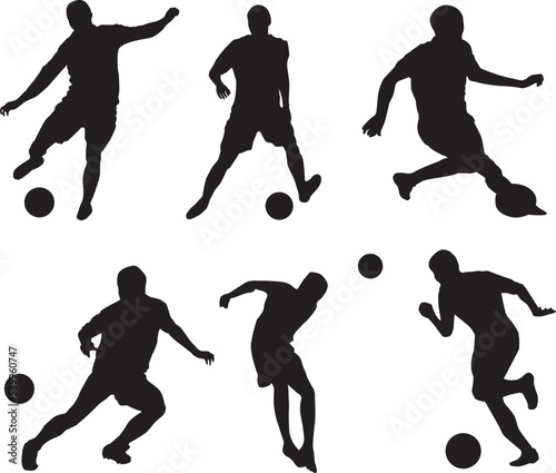 Wallpaper Mural silhouette of people playing football soccer Torontodigital.ca
