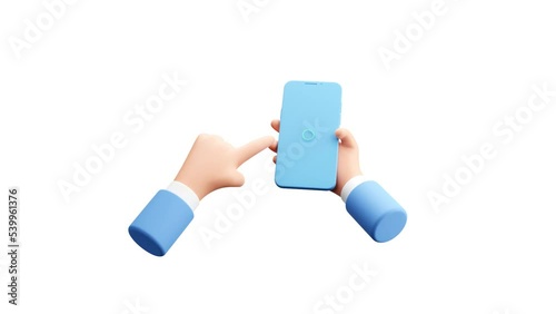 3d mobile payment animation. succes payment 3d illustration