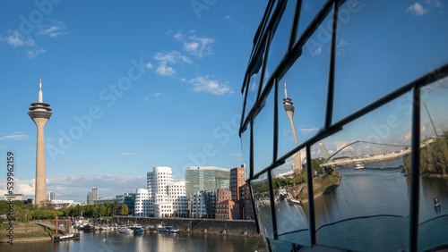 Modern architecture  media harbor of Dusseldorf  Germany