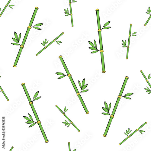 seamless pattern with bamboo stalk
