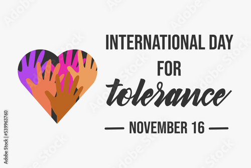 international day for tolerance design for banner , poster, or social media in flat design. international day for tolerance campaign for november 16th
