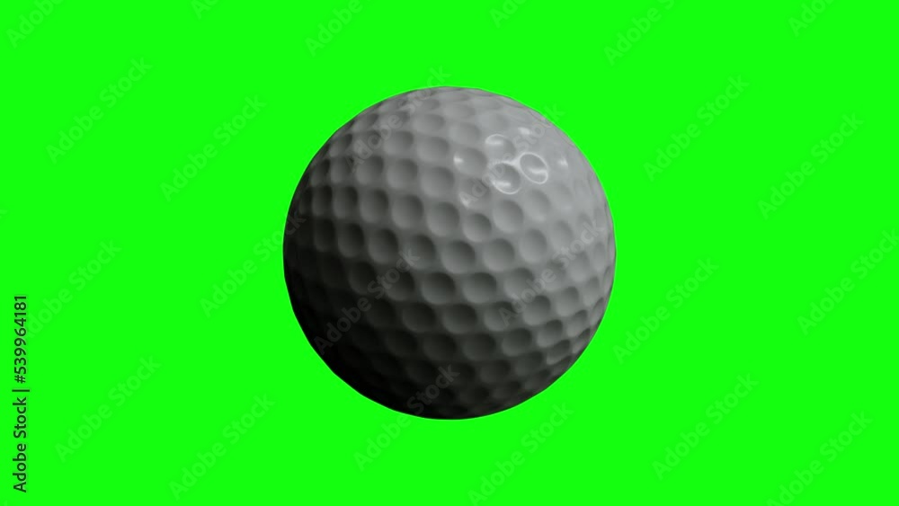 Realistic Golf Ball Spinning On Green Screen, Sports Element, Easy