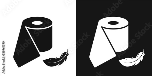 Soft toilet paper vector icon. Roll of toilet tissue, paper napkins in roll, hygiene products