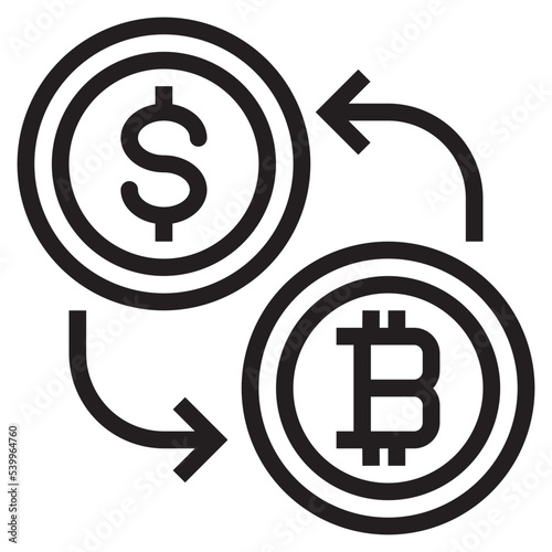 Bitcoin outline style icon