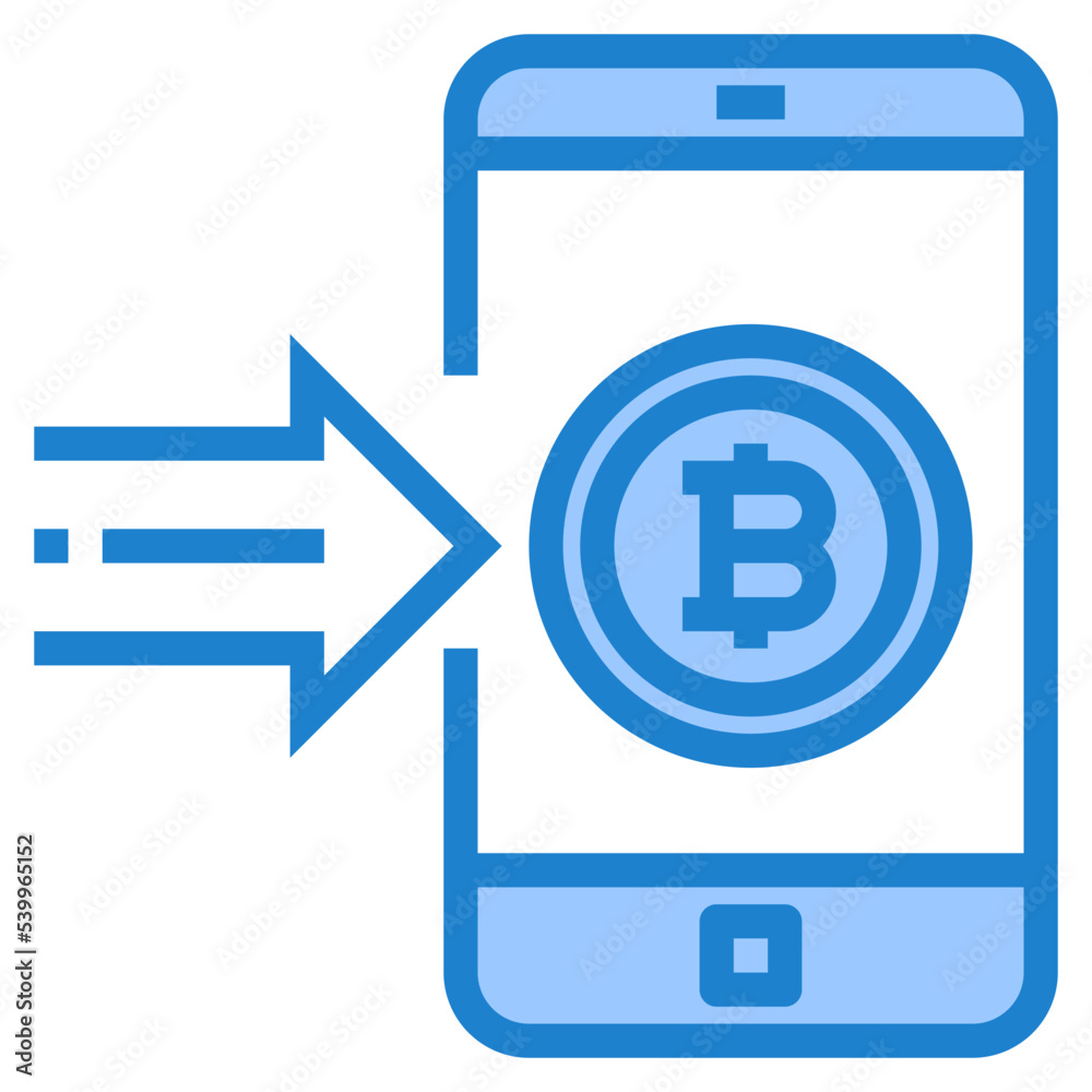 Bitcoin blue style icon Bitcoin blue style icon