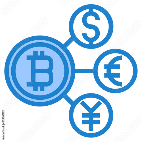 Bitcoin blue style icon