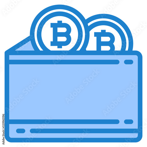Bitcoin blue style icon