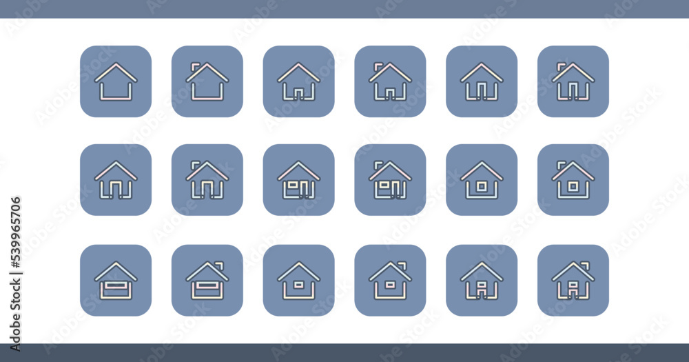 Home and House Icon Elements Collection