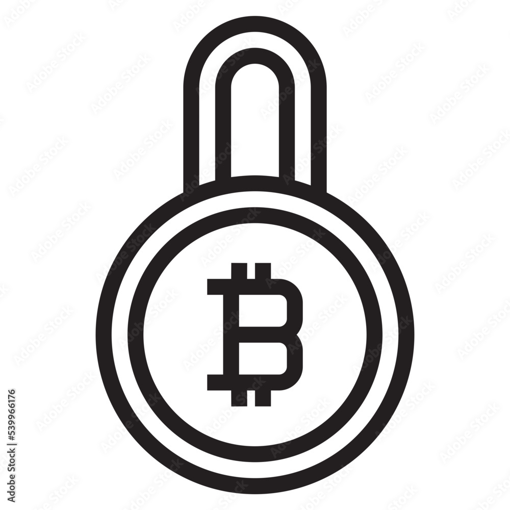 Bitcoin outline style icon Bitcoin outline style icon