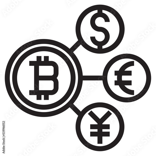 Bitcoin outline style icon