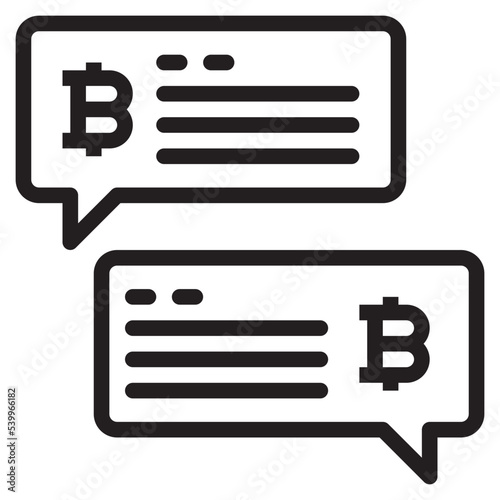Bitcoin outline style icon