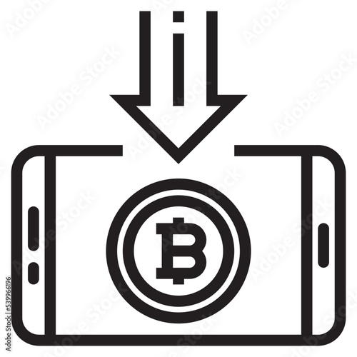 Bitcoin outline style icon
