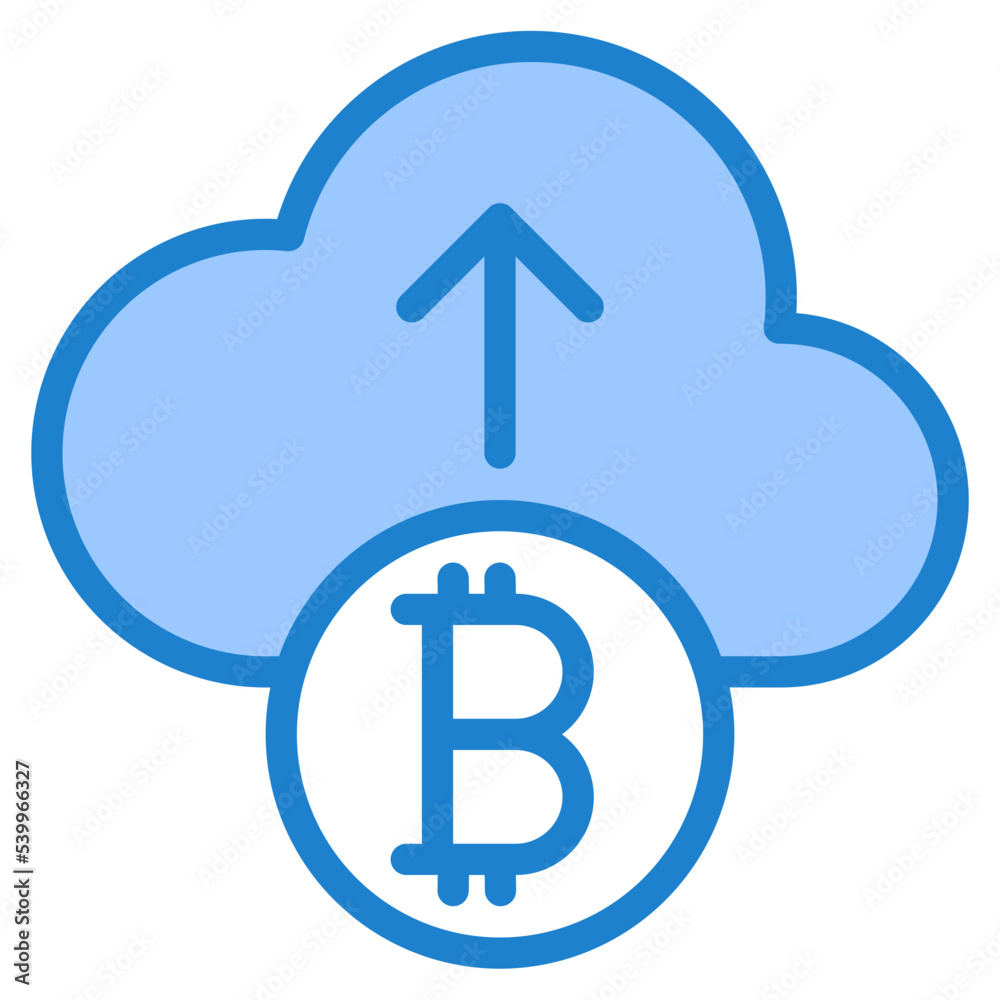 Bitcoin blue style icon Bitcoin blue style icon