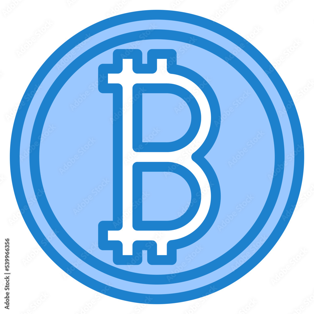 Bitcoin blue style icon