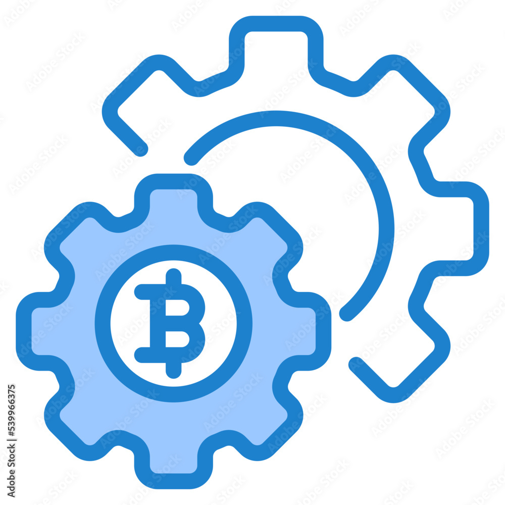 Bitcoin blue style icon Bitcoin blue style icon