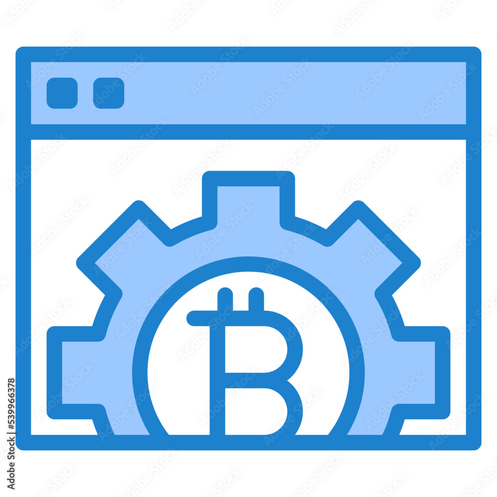 Bitcoin blue style icon Bitcoin blue style icon