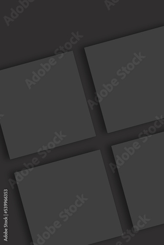 black empty sticky notes on black background