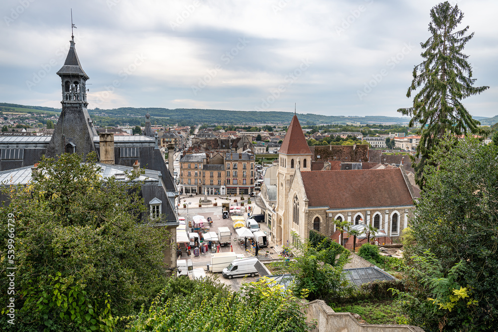 View of Chateau Thierry from the castle wall, Chateau Thierry, France