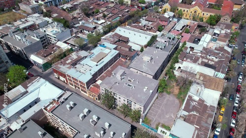 Aerial View Of Barrio Yungay, Historic And Traditional Neighborhood In Santiago, Chile.