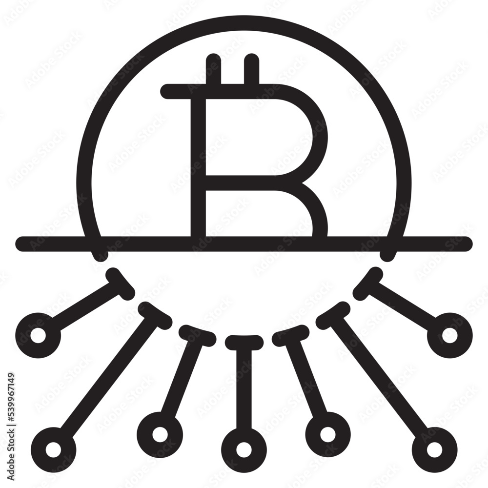Bitcoin outline style icon